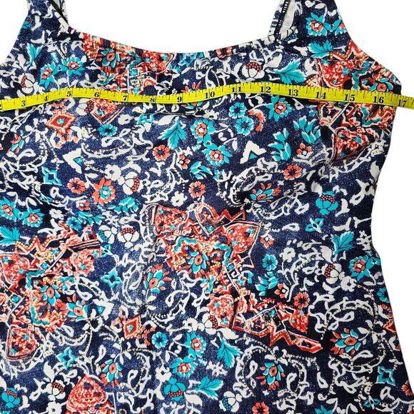 A & H Sportswear Co. Inc. Scoop Neck Tankini Top with Tummy Control Size 14 - Picture 9 of 10